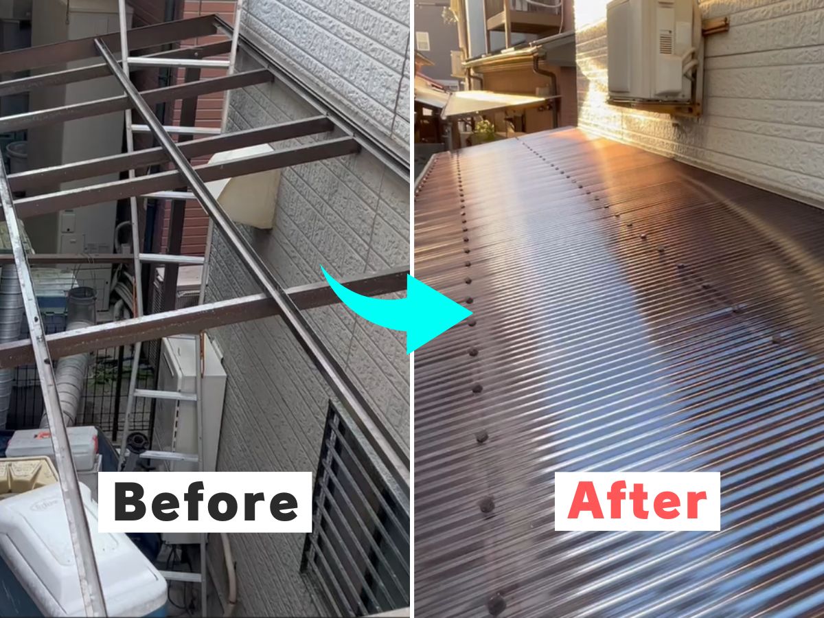 波板の張替え事例(川西市)