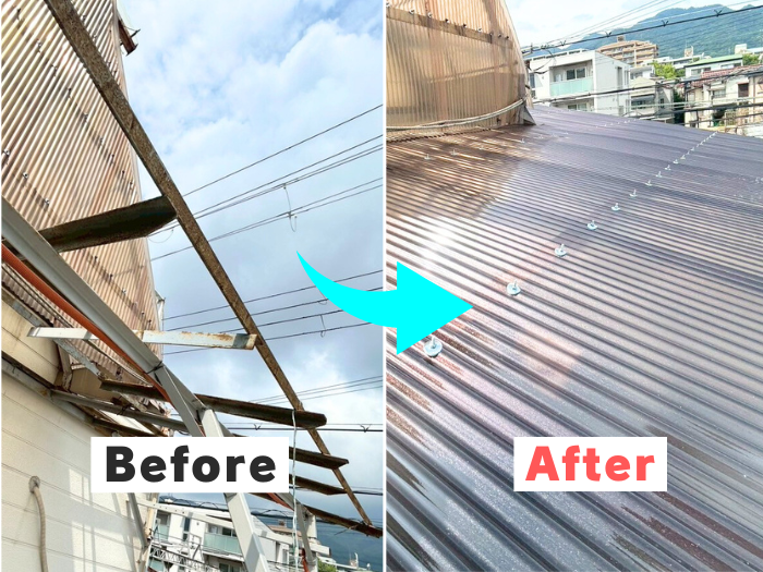 バルコニーテラス波板張り工事